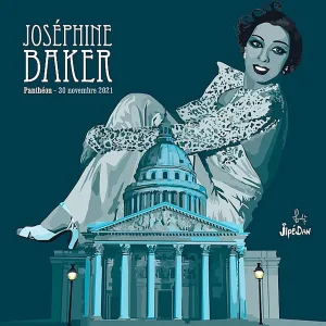 Chez Josephine in New York's Theater District. Joséphine Baker au Panthéon - illustration de JipéDan. Public Domain