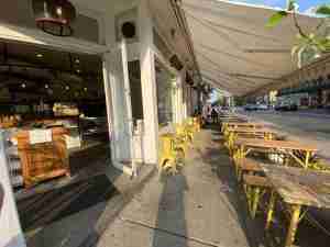 Outdoor Seating at The Butcher's Daughter in Manhattan's Nolita neighborhood. Photo by Valerie Blanchard