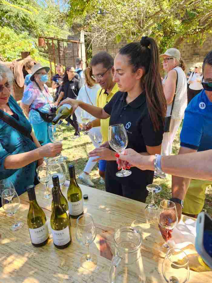 A group of people pouring wine Description automatically generated with medium confidence