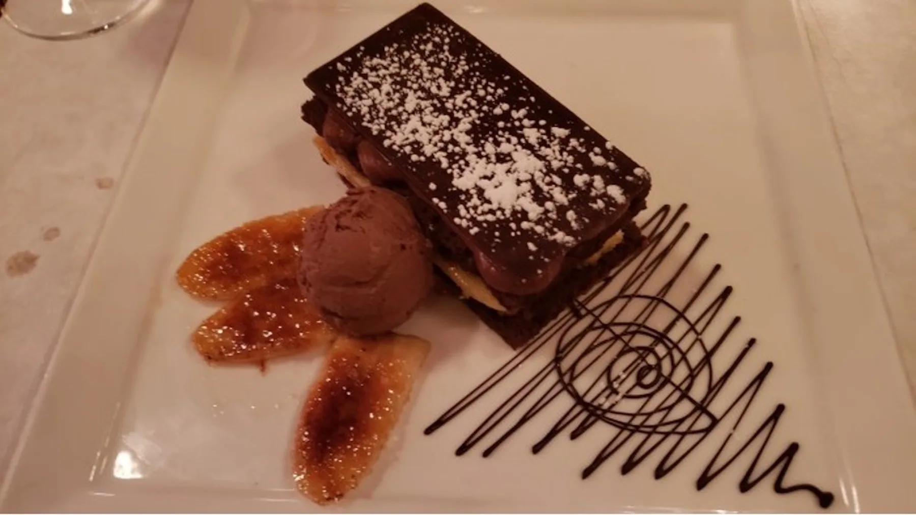 Banana Chocolate Cake with Chocolate Ice Cream. Photo by Sora Vernikoff