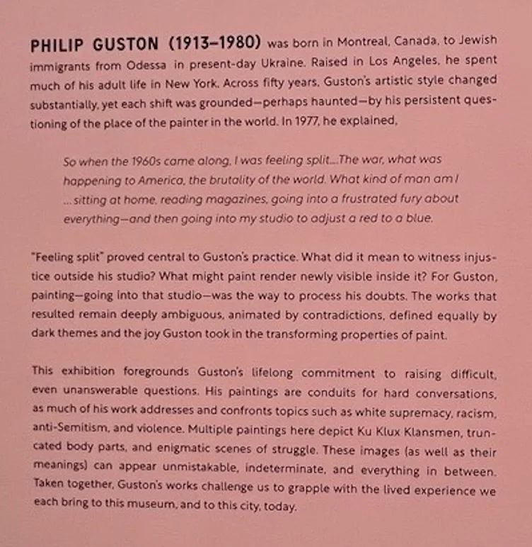 Message from the curators. Photo credit: Elizabeth Ann Foster