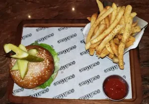 Saltbae Burger and Fries. Photo by Sora Vernikoff