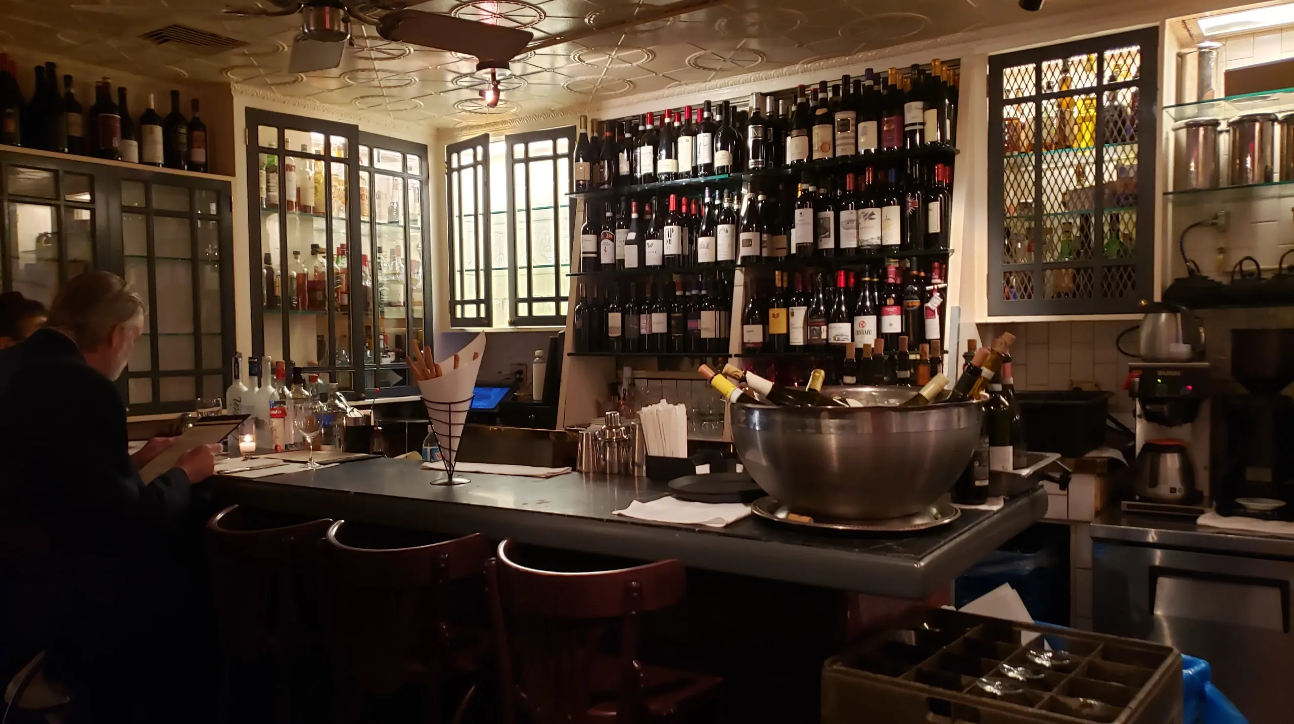 Wine and bar area in Antonucci Cafe. Photo by Sora Vernikoff