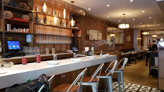 Bar seating at Lokal Mediterranean Kitchen. Photo by Sora Vernikoff