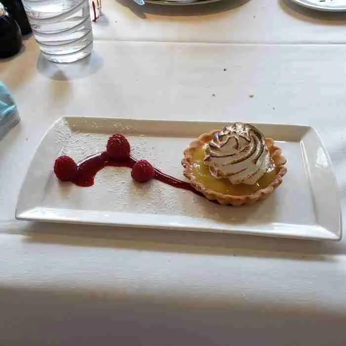 Lemon Meringue Tart at BG on Fifth at Bergdorf Goodman in NYC. Photo by Sora Vernikoff
