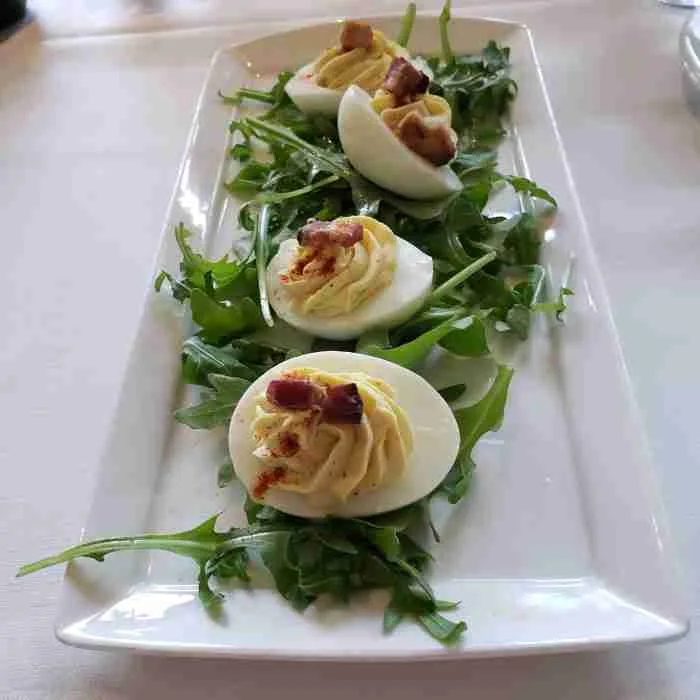 Deviled Eggs at BG on Fifth at Bergdorf Goodman in NYC. Photo by Sora Vernikoff