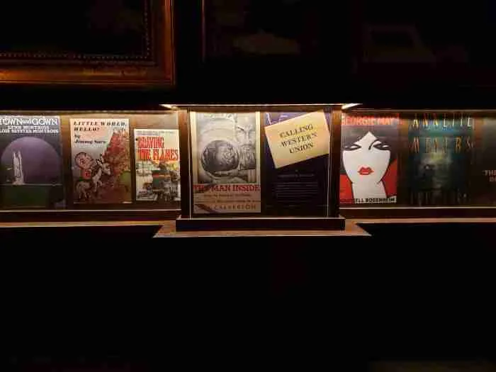 Book covers at Chumley's restaurant in NYC. Photo by Sora Vernikoff.