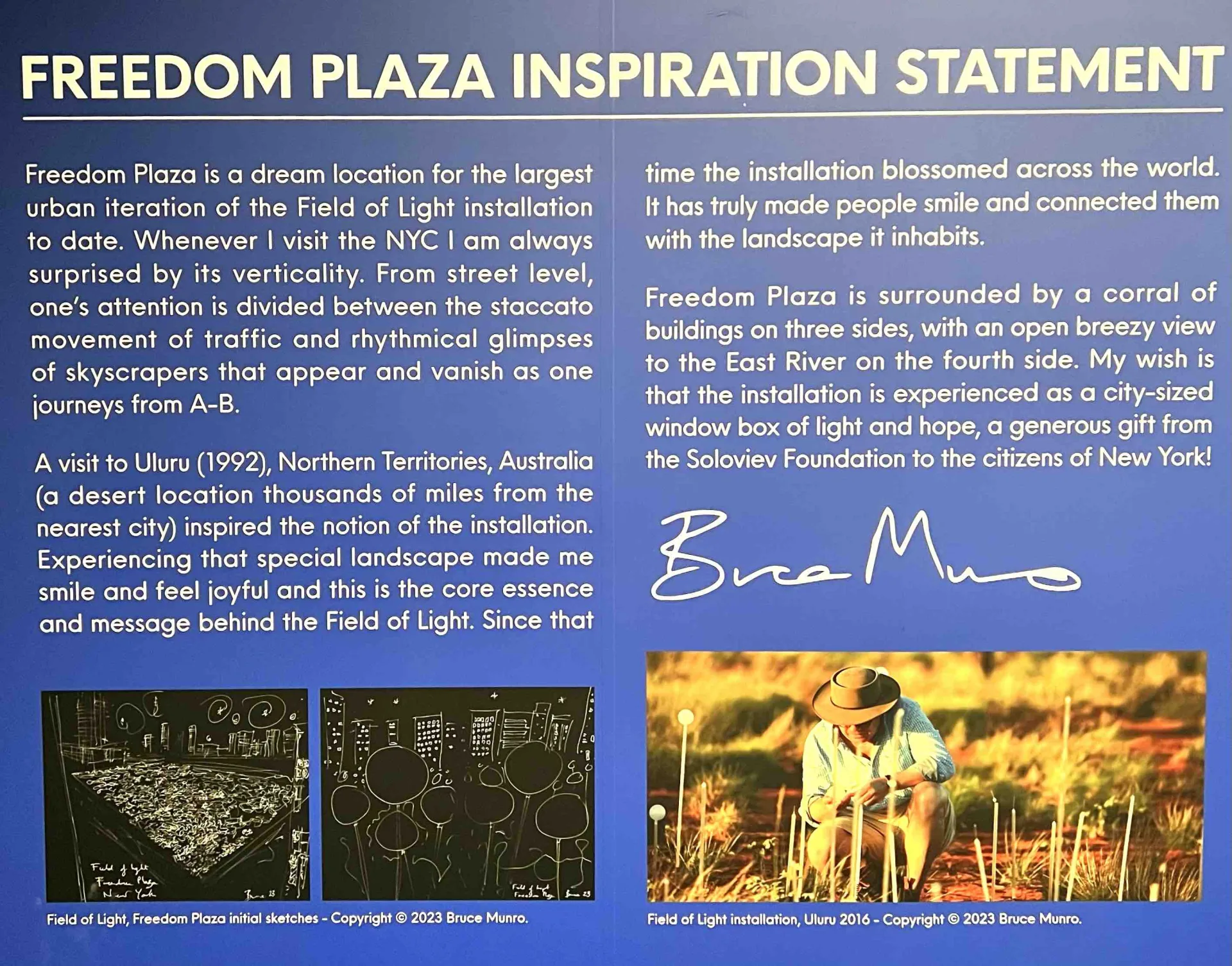 Freedom Plaza Inspiration Statement. Photo by Valérie Blanchard