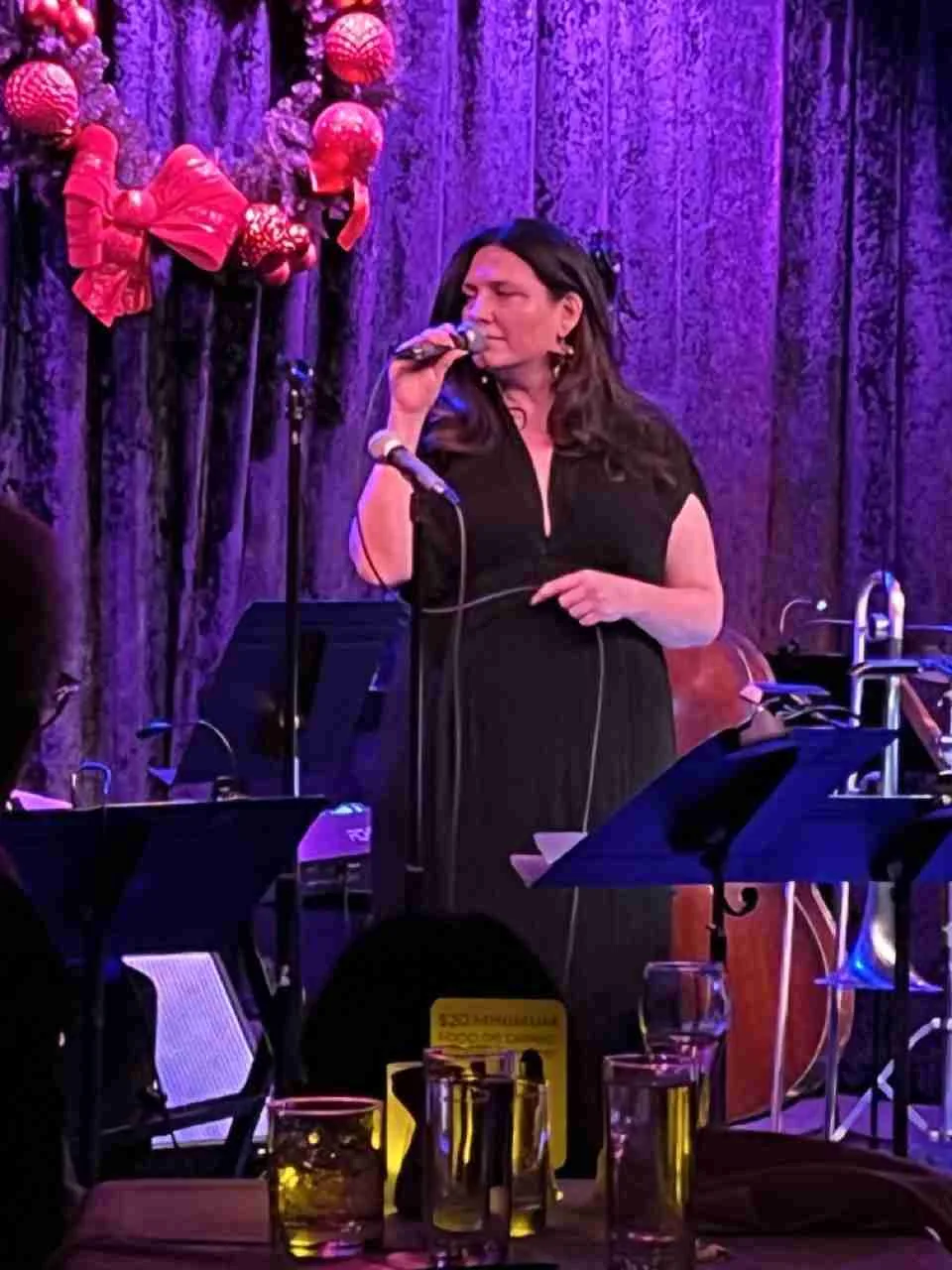 Michelle Lordi with Orrin Evans and the Captain Black Big Band at Birdland. Photo by Edward Kliszus