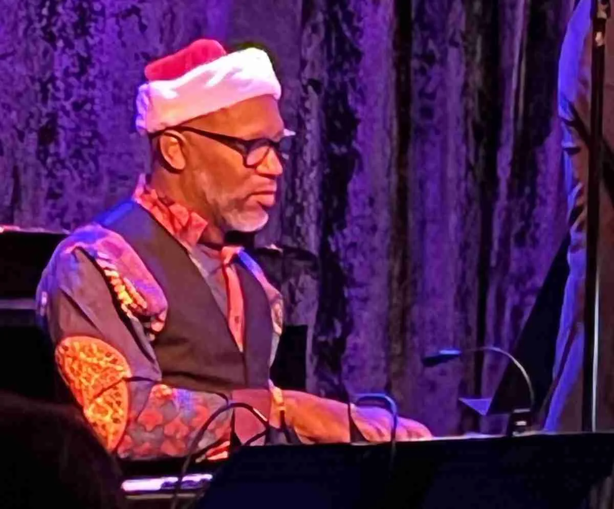 Pianist Orrin Evans leads the Captain Black Big Band at Birdland. Photo by Edward Kliszus
