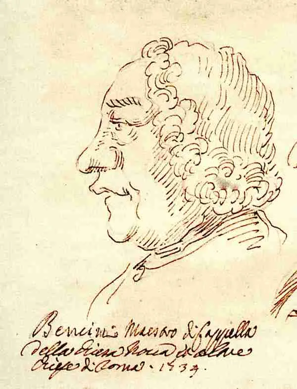 Pietro Paolo Bencini, caricature by Pier Leone Ghezzi,1734. Public Domain