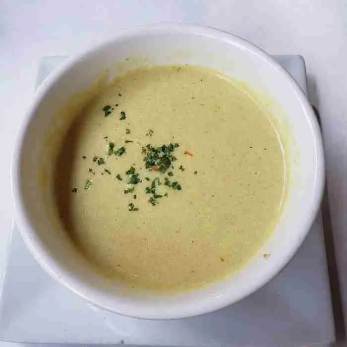 Spicy Cauliflower Soup at Franchia Vegan Café. Photo by Sora Vernikoff