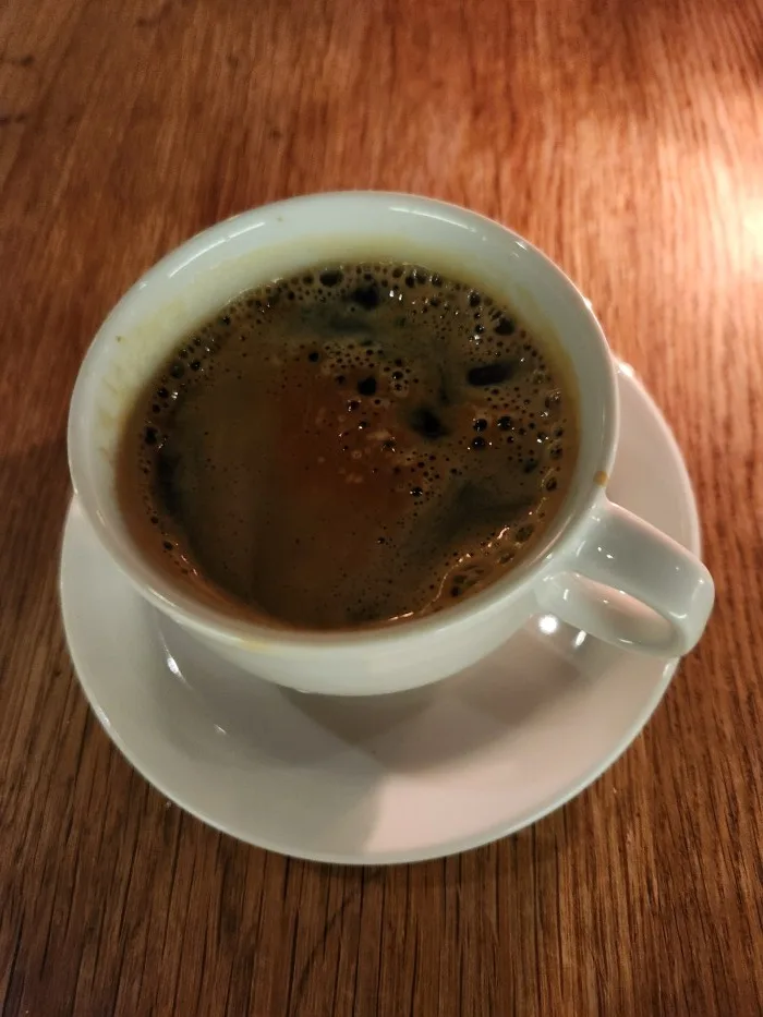 Fresh hot coffee at Amali Mediterranean Restaurant. Photo by Sora Vernikoff.