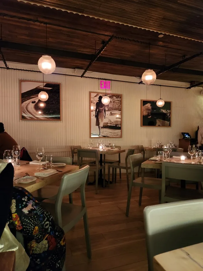 Dining area at Amali Mediterranean Restaurant. Photo by Sora Vernikoff.