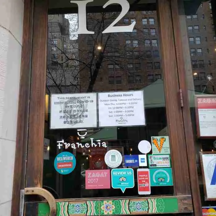 Entrance to Franchia Vegan Café. Photo by Sora Vernikoff
