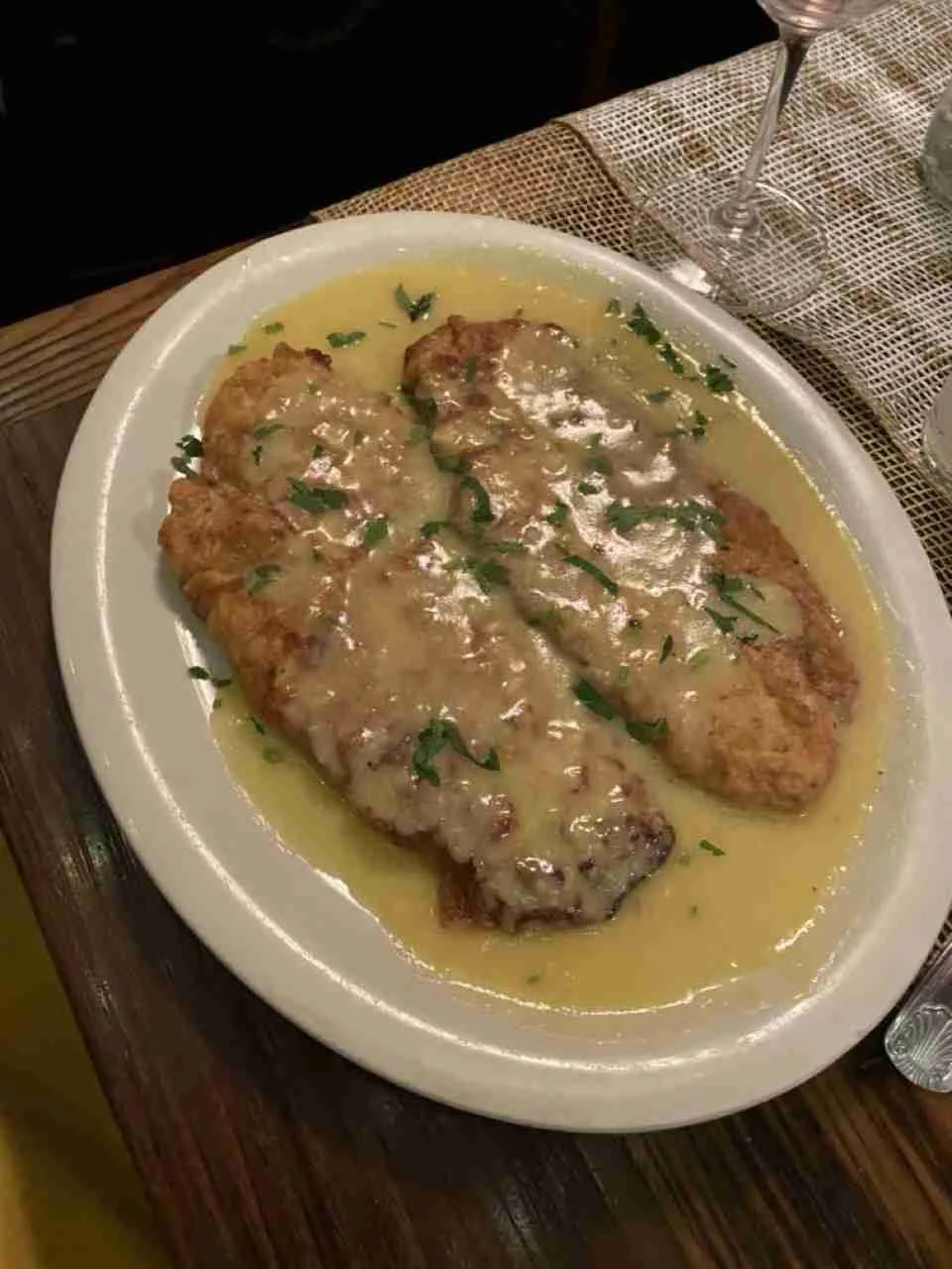 Flounder Francaise, fillet of flounder, egg dipped and sauteed with white wine, butter, and lemon at Spano's. Photo by Valérie Blanchard