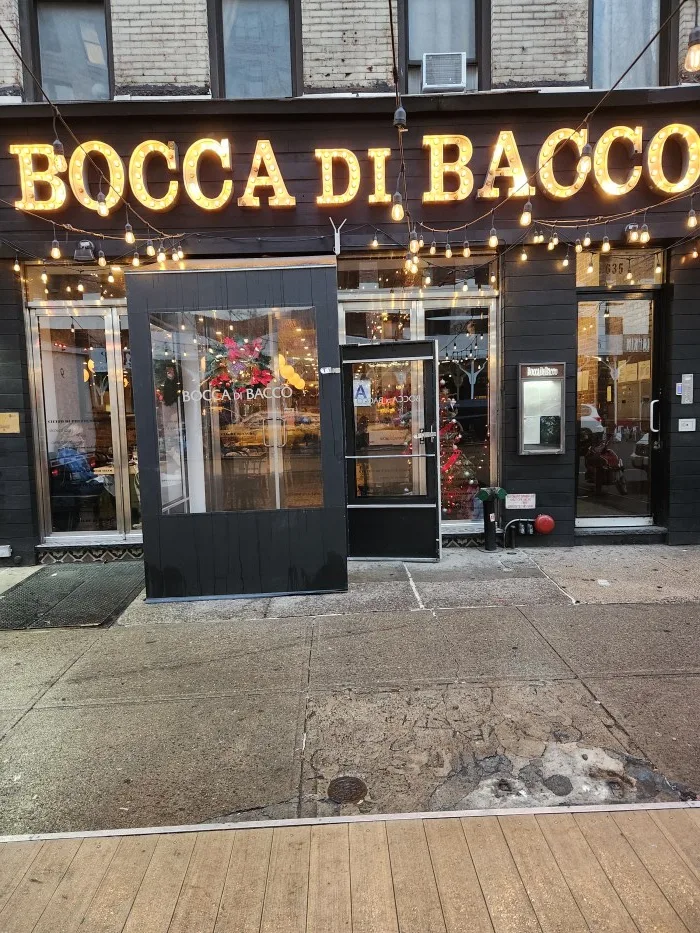 An exterior view of Bocca di Bacco Italian Restaurant in Manhattan's Hell's Kitchen. Photo by Sora Vernikoff