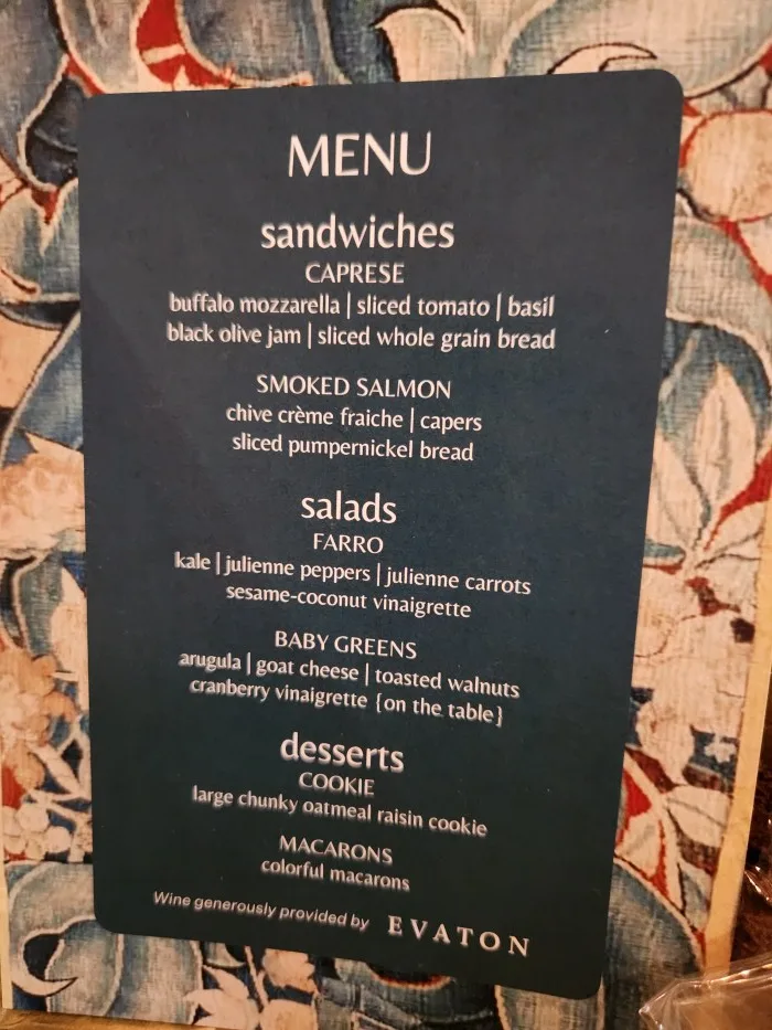 Luncheon choices. Photo by Sora Vernikoff