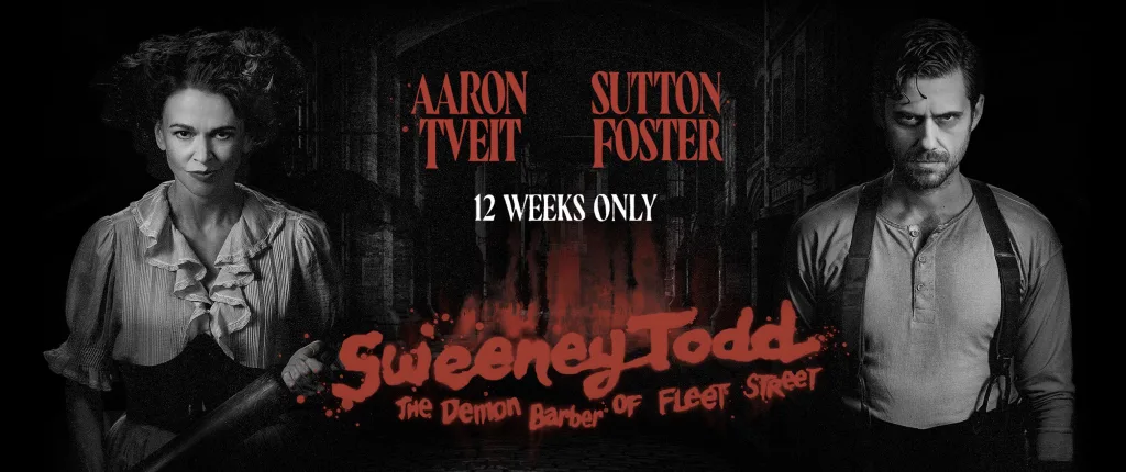 Sweeney Todd with Aaron Tveit and Sutton Foster (courtesy sweeneytoddbroadway.com)