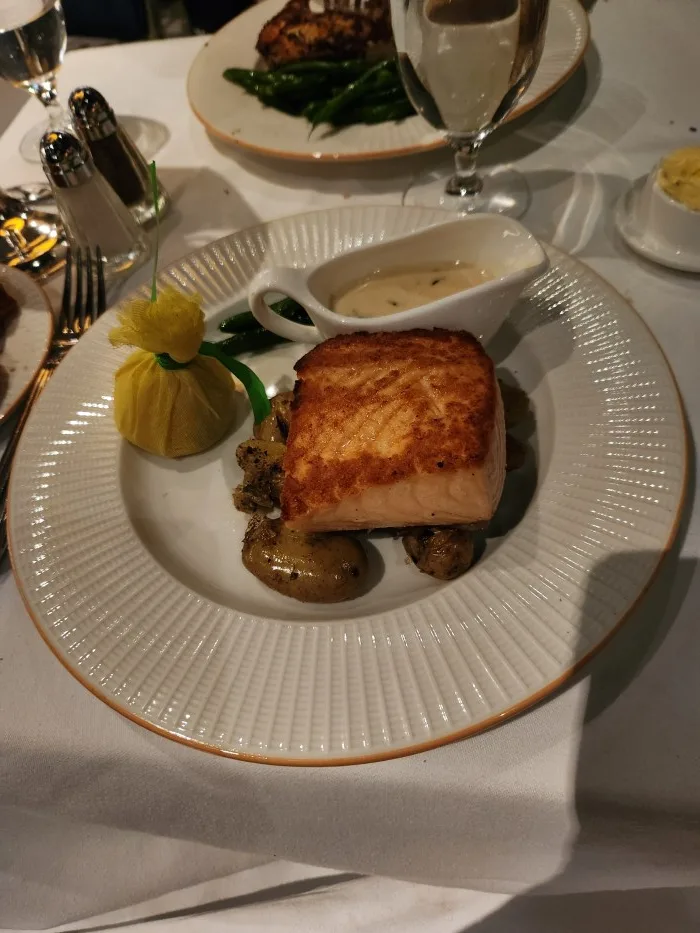Faroe Island Salmon with Fingerlings and Green Beans at Café Carlyle. Photo by Sora Vernikoff