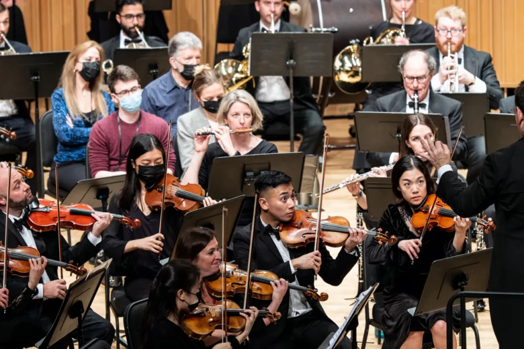 David Bernard conducts a section of the Park Avenue Chamber Symphony. Photo by Matt Dine