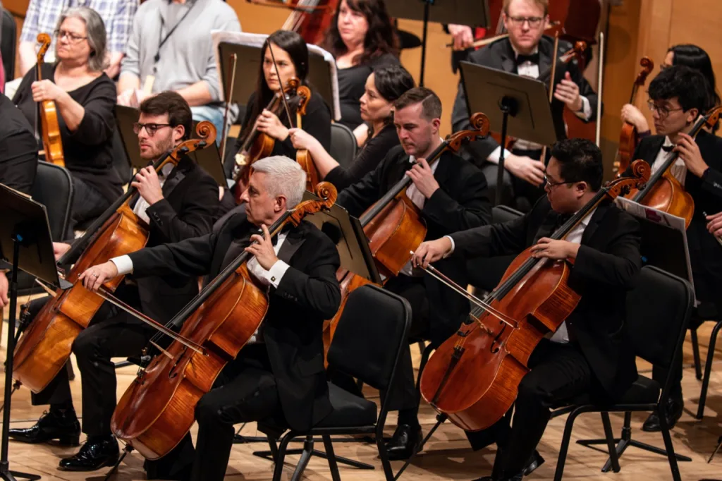 The Cello Section of Park Avenue Chamber Symphony. Photo by Matt Dine