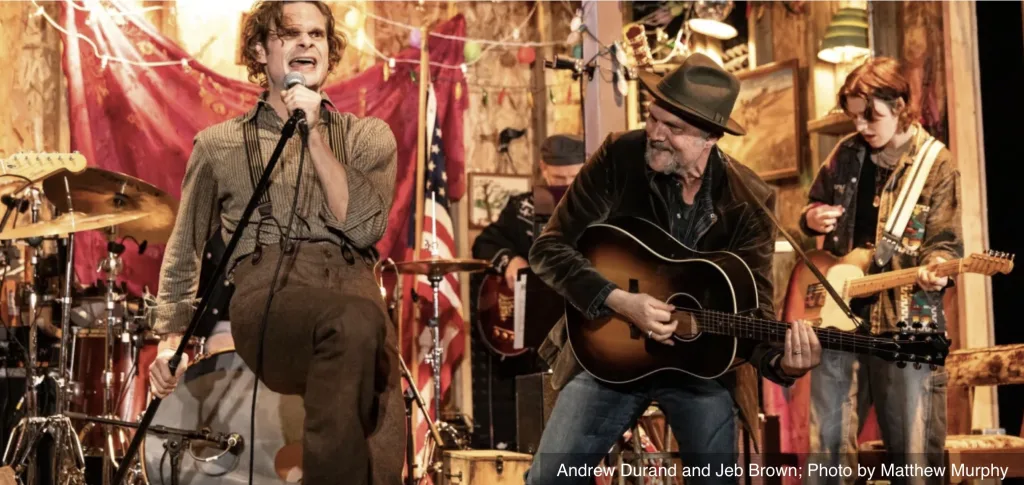 Andrew Durand and Jeb Brown in a scene from Dead Outlaw. Photo by Matthew Murphy