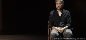 Josh Radnor in a scene from The Ally at the Public Theater. Photo by Joan Marcus