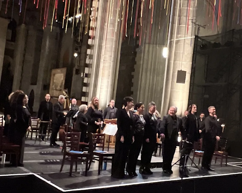 Music Sacra taking bows to thunderous applause. Photo by Edward Kliszus
