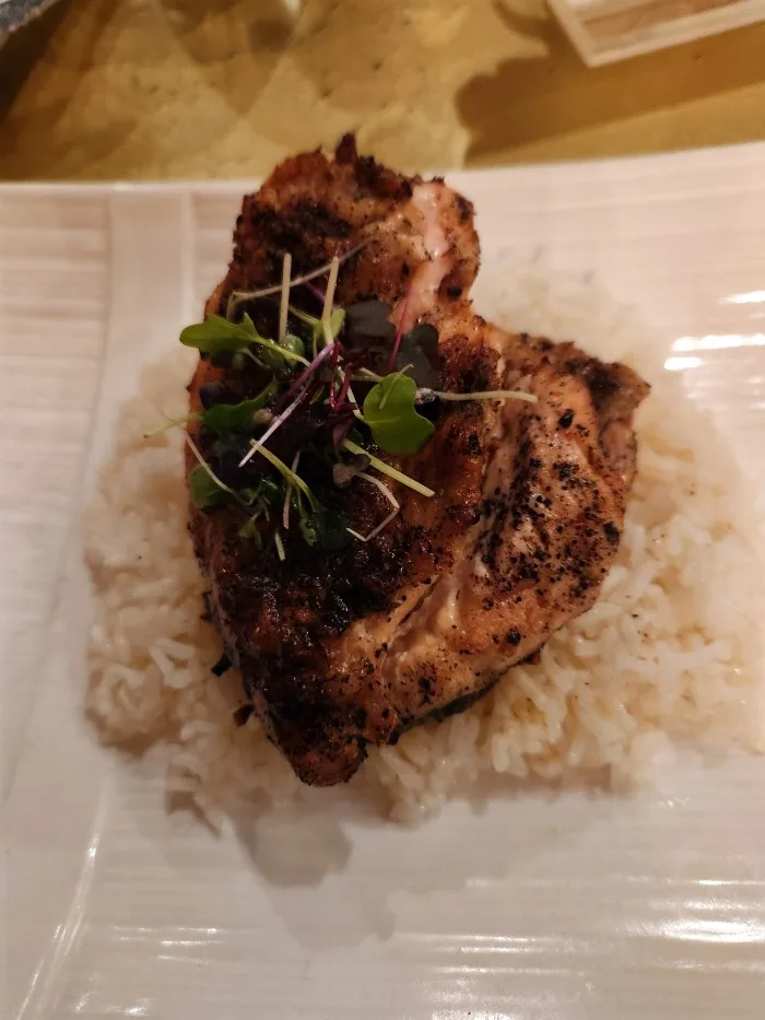 Organic Free Range Chicken and White Rice at Casa La Femme, an Egyptian restaurant in New York's West Village. Photo by Sora Vernikoff