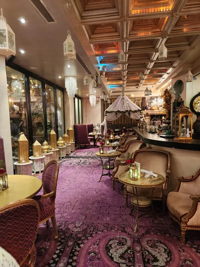 Sumptuous seating and dining at Casa La Femme, an Egyptian restaurant in New York's West Village. Photo by Sora Vernikoff