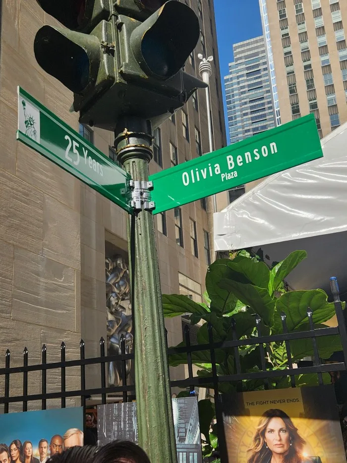 Olivia Benson Plaza, location for the celebration of Law and Order Special Victims Unit 25th Season at Rockefeller Plaza, New York, NY. Photo by Sora Vernikoff