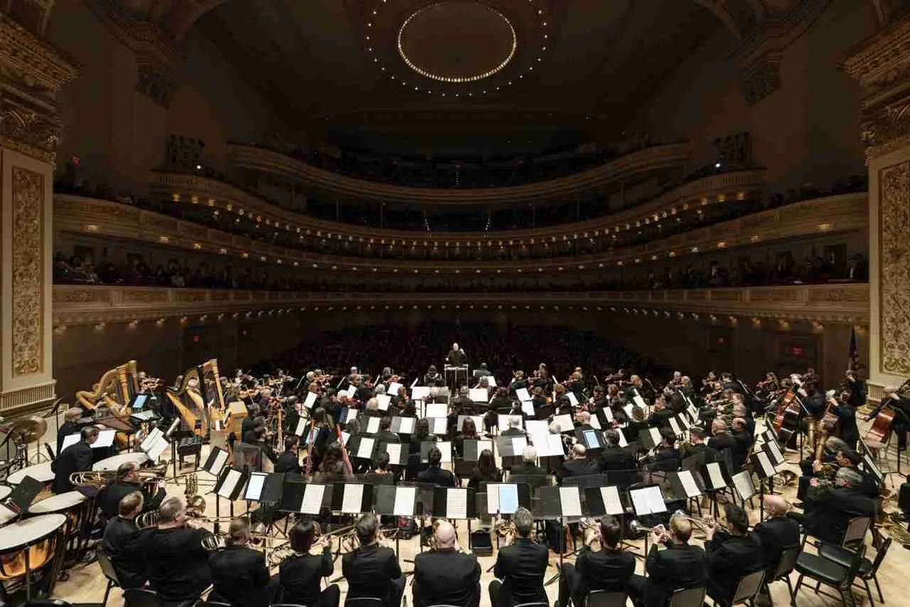 The American Symphony Orchestra performs Schoenberg's Gurre-Leider in Carnegie Hall. Photo by Matt Dine