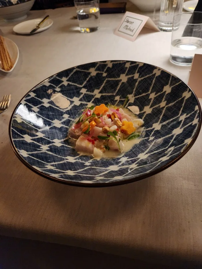 Hamachi Ceviche with Sweet Potato and Leche de Tigre. Photo by Sora Vernikoff