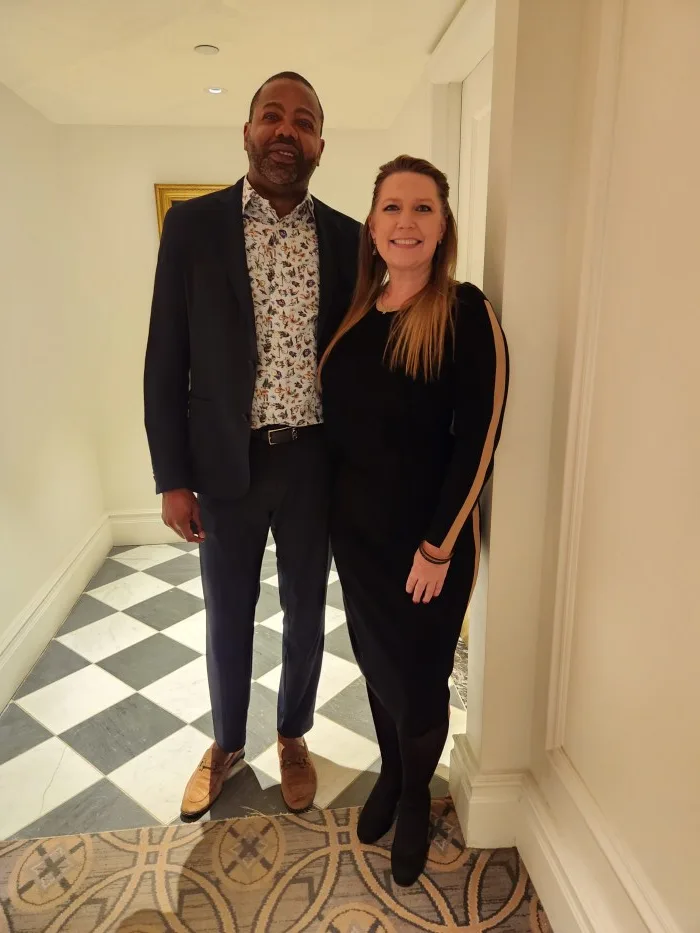 I spoke with Jennifer Manson and John Lewis, who work at Club Wyndham and came to support the Foundation. Photo by Sora Vernikoff