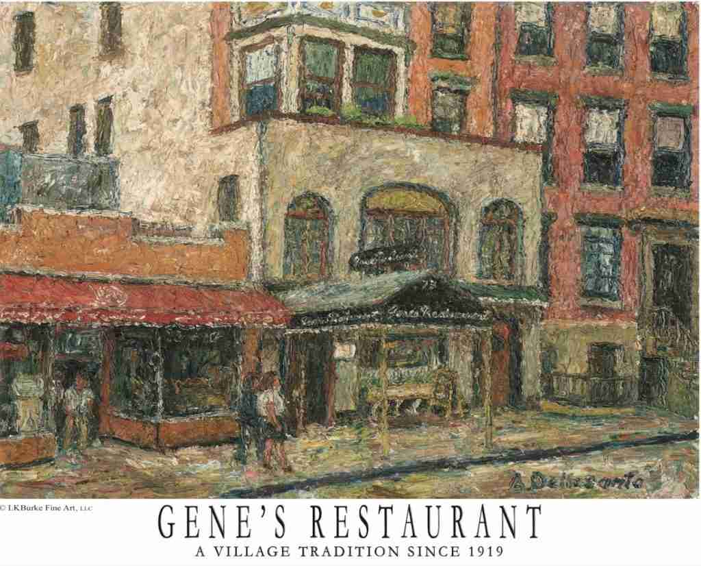 Gene's Restaurant in Manhattan's Greenwich Village. Courtesy 1klburkefineart.com