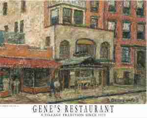 Gene's Restaurant in Manhattan's Greenwich Village. Courtesy 1klburkefineart.com