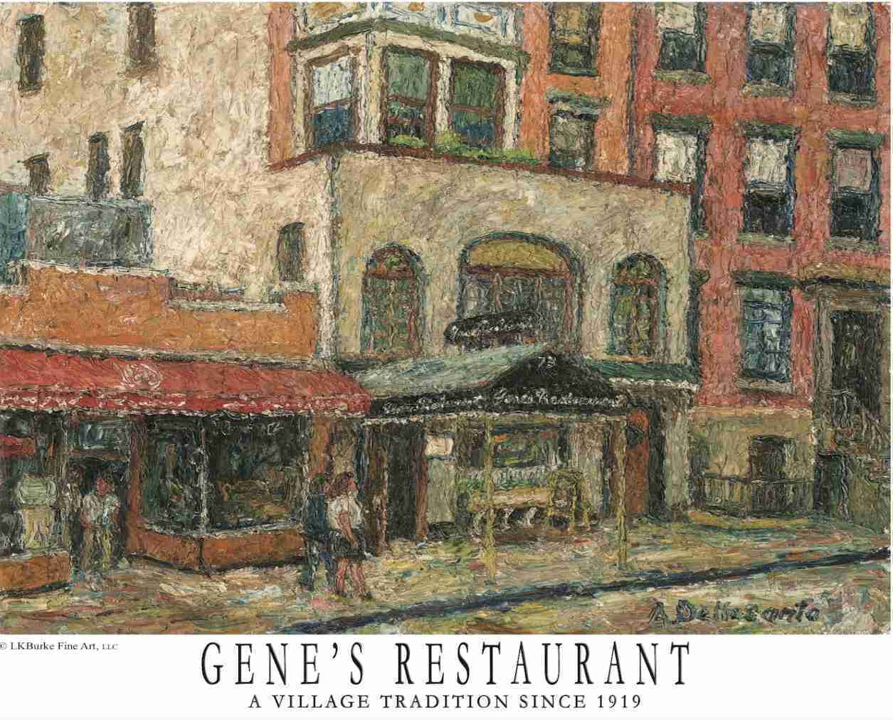 Gene's Restaurant in Manhattan's Greenwich Village. Courtesy 1klburkefineart.com