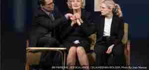 Jim Parsons, Jessica Lange, and Celia Keenan-Bolger in a scene from Mother Play at the Hayes Theater in New York's Broadway. Photo by Joan Marcus