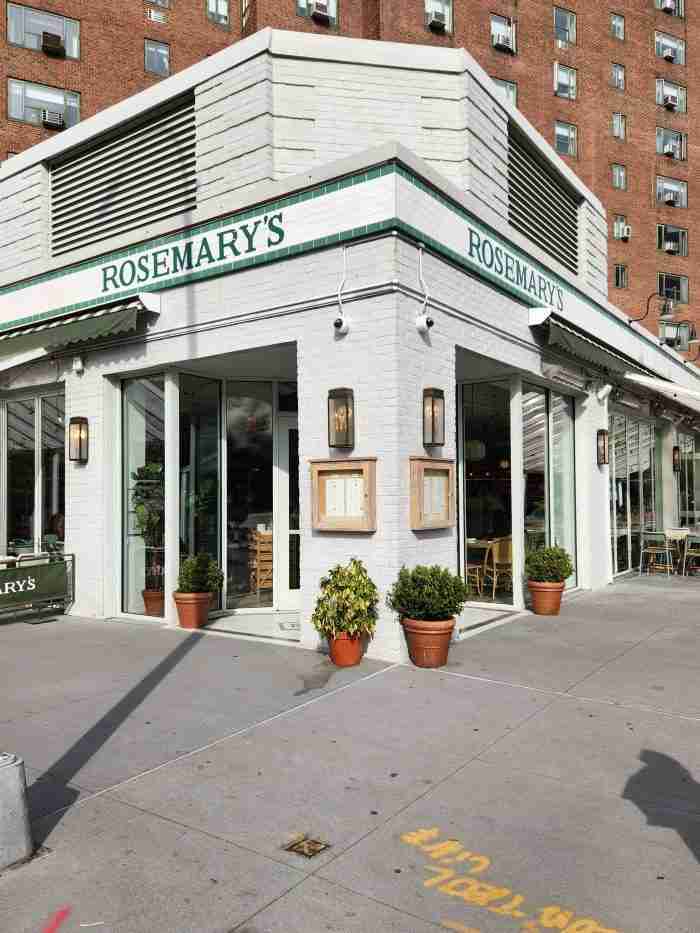 A sidewalk view of Rosemary's on Manhattan's East Side. Photo by Sora Vernikoff