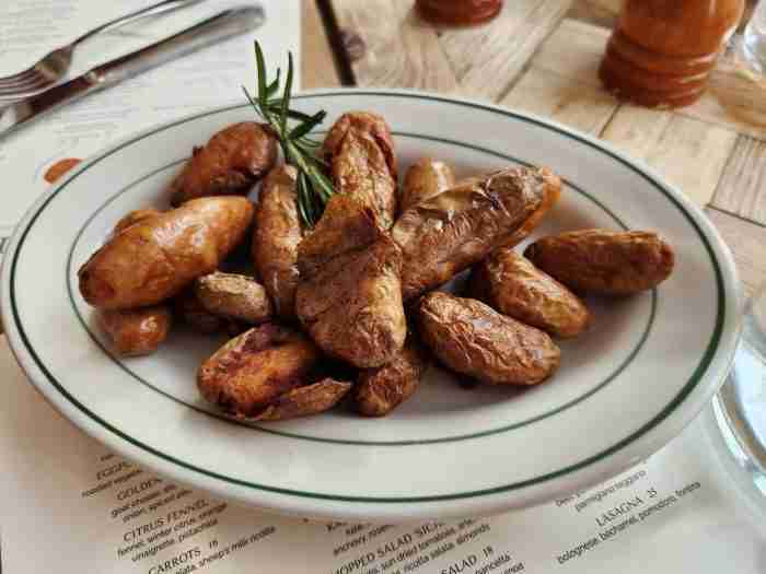 Rosemary’s Potatoes with capers and caper salt at Rosemary's on Manhattan's East Side. Photo by Sora Vernikoff