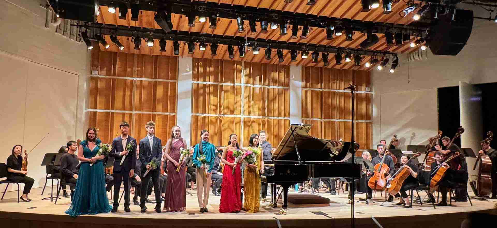 Final Bows by winners of the Special Music School Concerto Contest at Merkin Concert Hall, Maestro David Bernard, and the Park Avenue Chamber Symphony. Photo by Edward Kliszus