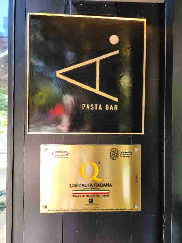Entrance door to A Pasta Bar, SOHO, Manhattan. Photo by Sora Vernikoff
