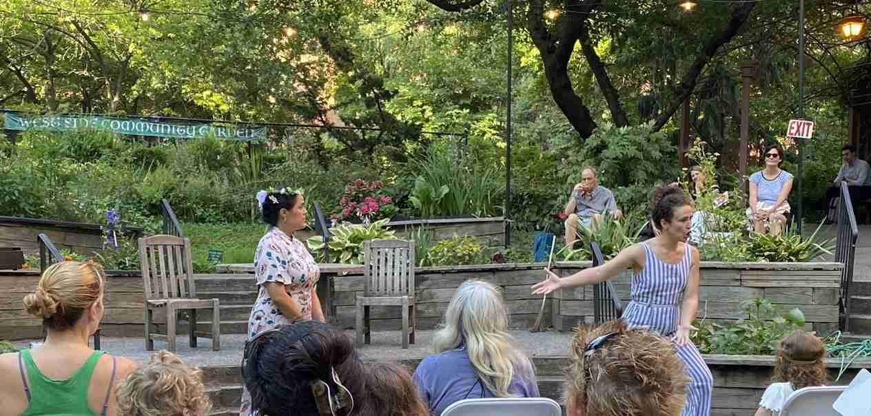 L-R: Soprano Teresa Castillo and Mezzo Soprano Devony Smith in Opera in the Garden by the ON SITE OPERA. Photo by Edward Kliszus