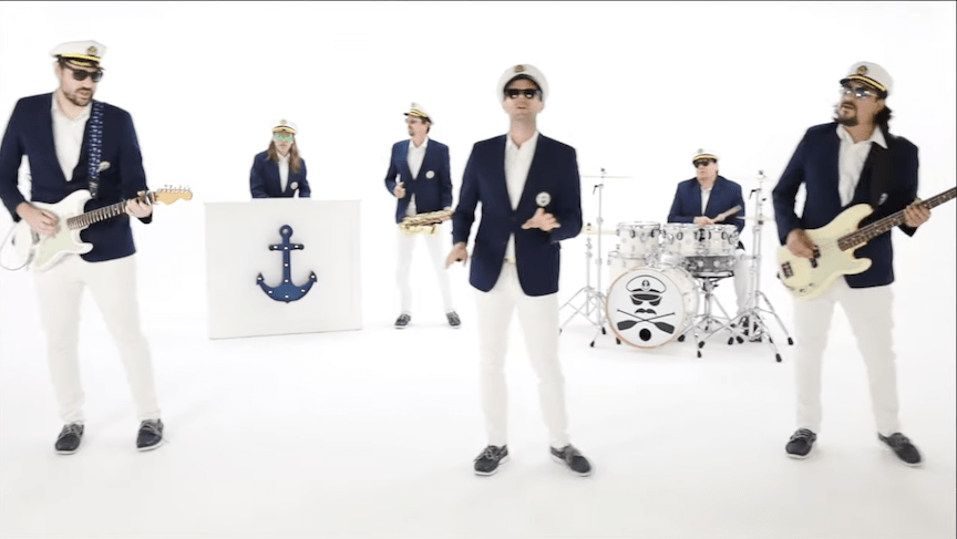 Yachtly Crew performing the the Bee Gees cover #How Deep Is Your Love," Mixed by Chris-Lord Alge. Screen capture by Victoria Dammer. Courtesy yachtleycrew.com. 