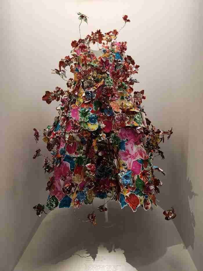 A flowered tree on display at the Sleep Beauties: Reawakening Fashion exhibit at the Metropolitan Museum of Art in New York City. Photo by Sora Vernikoff