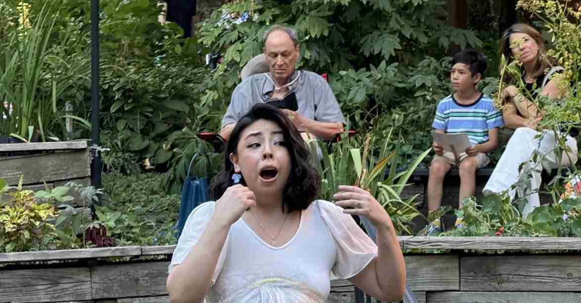 Lyric Soprano Shaina Martinez performing at Opera in the Garden by the ON SITE OPERA. Photo by Edward Kliszus