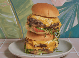 A delicious, generously portioned burger at Little Ruby's Cafe. Courtesy rubyscafe.com