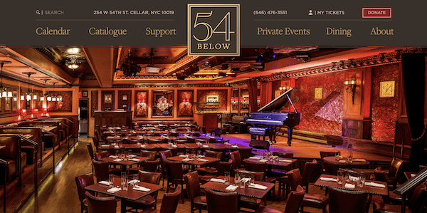 The stage at 54 Below. Courtesy 54below.org