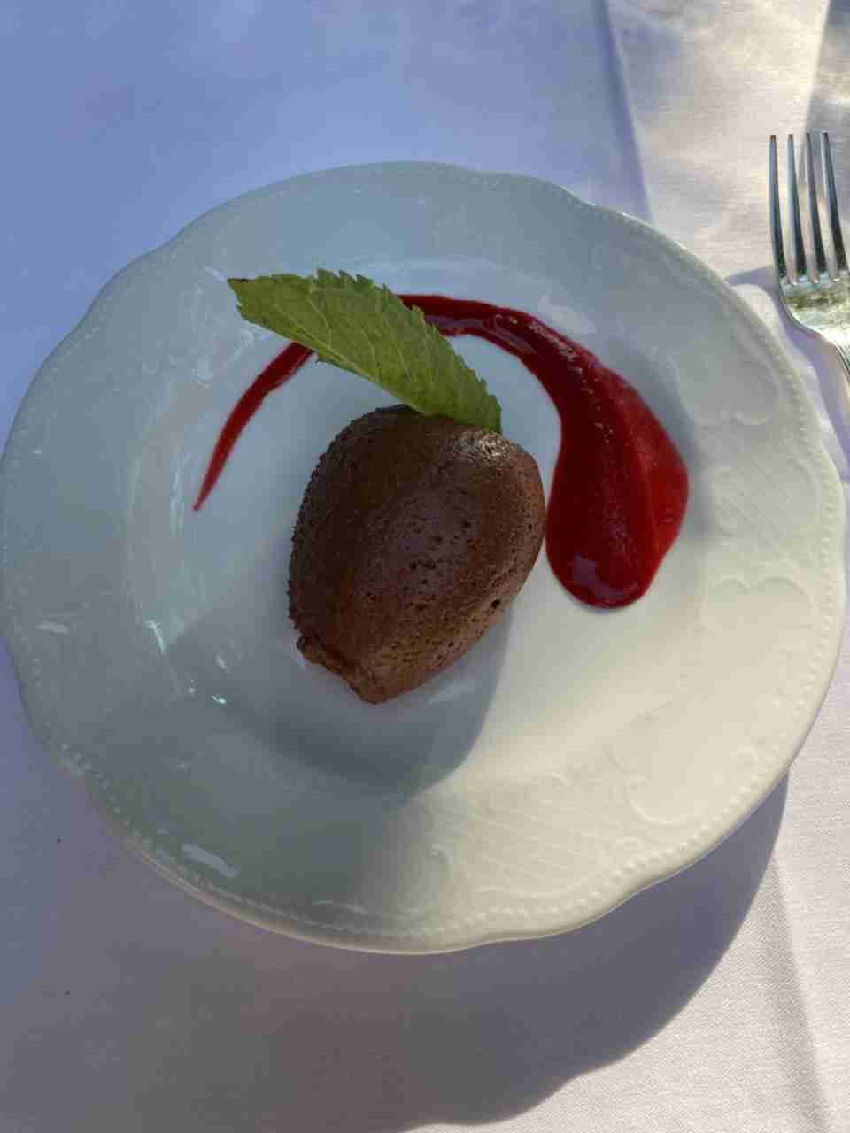 Mousse of Orange Bittersweet Chocolate at Barbetta Restaurant: Northern Italian Cuisine in Restaurant Row. Photo by Valèrie Blanchard
